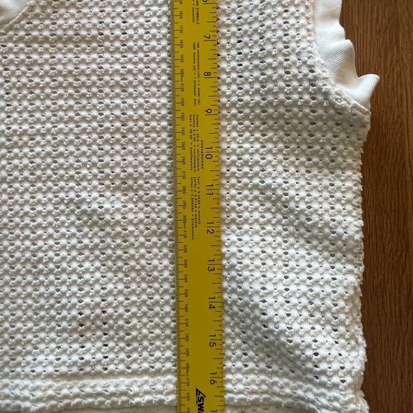 Madewell Crop Tee Womens Large White Mesh Playful Minimalist Basic With Edge - Picture 7 of 7